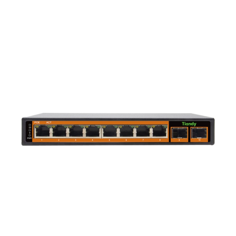 Tiandy PS-1008G-2SFP 8 Port Yönetilmeyen Full Gigabit AI POE Switch ( 8G + 2 SFP )