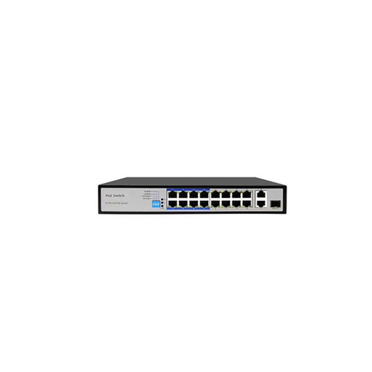 Tiandy PS-1016E-2G1SFP 16 Port Yönetilmeyen AI POE Switch ( 16E + 2G + 1 SFP )