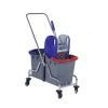 TEMİZLİK SETİ ÇİFT KOVALI METAL KROM ÇELİK (NOSSA) PRESLİ