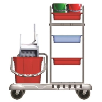 KAT HİZMET ARABASI ÇİFT KOVALI PLASTİK