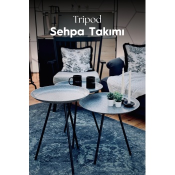 3lü Tripod Sehpa | Ev - Bahçe - Piknik - Ofis