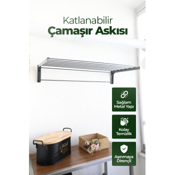 Katlanabilir Çamaşır Askılığı - 40x60x16