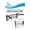 Banyo İçin Katlanabilir Askılı Havlu Rafı - 45x22 cm