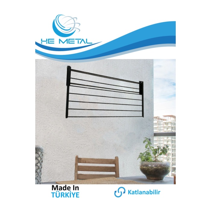 Duvara Monte Katlanabilir Çamaşır Askısı - 60x40 cm