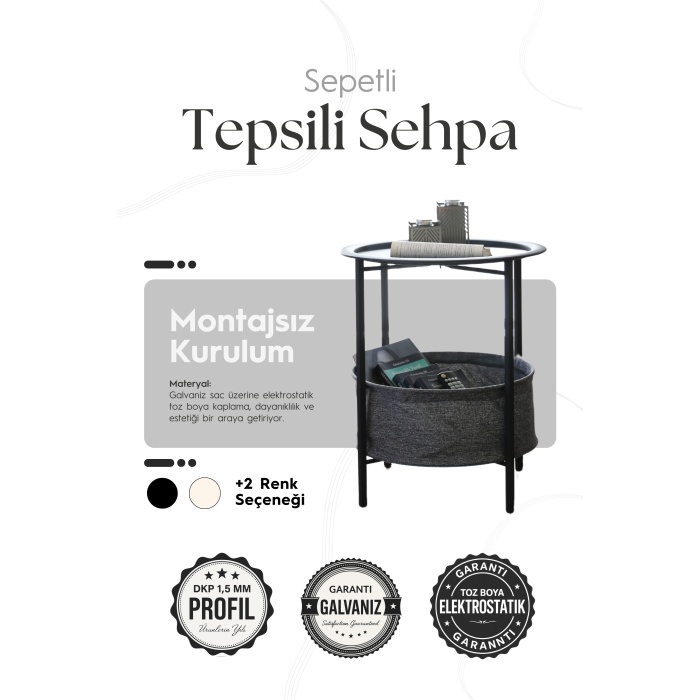 Sepetli Tepsili Sehpa