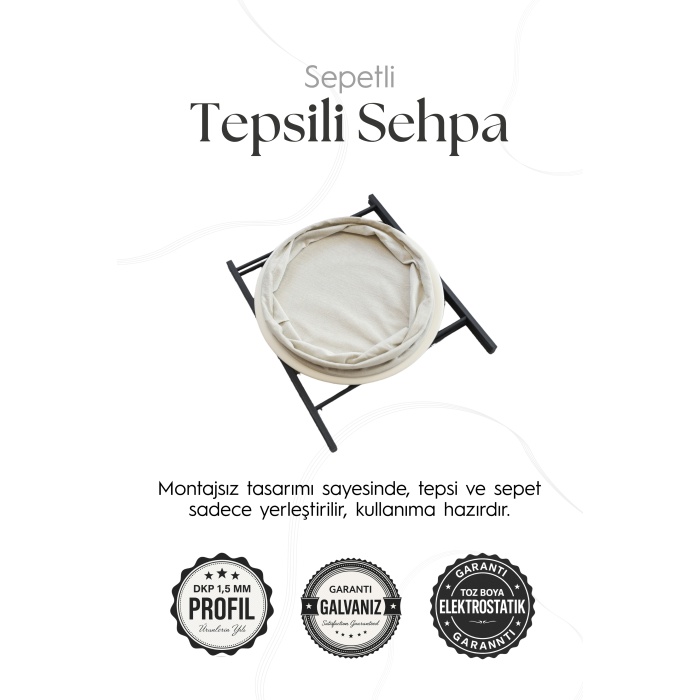 Sepetli Tepsili Sehpa