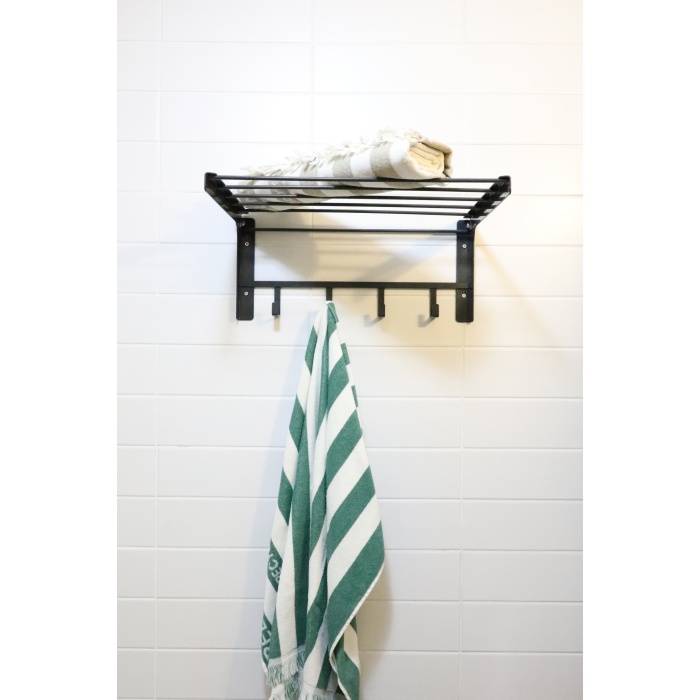 Banyo İçin Katlanabilir Askılı Havlu Rafı - 45x22 cm