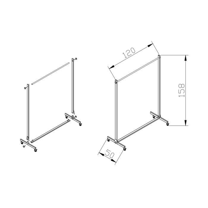 Portatif Elbise Askılığı - 120x50x158