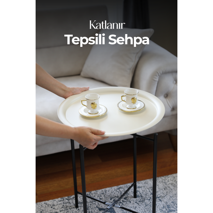 Katlanır Tepsili Sehpa | Ev - Bahçe - Piknik - Ofis