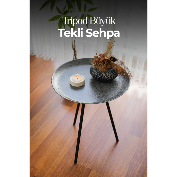 Tripod Büyük Tekli Sehpa | Ev - Bahçe - Piknik - Ofis