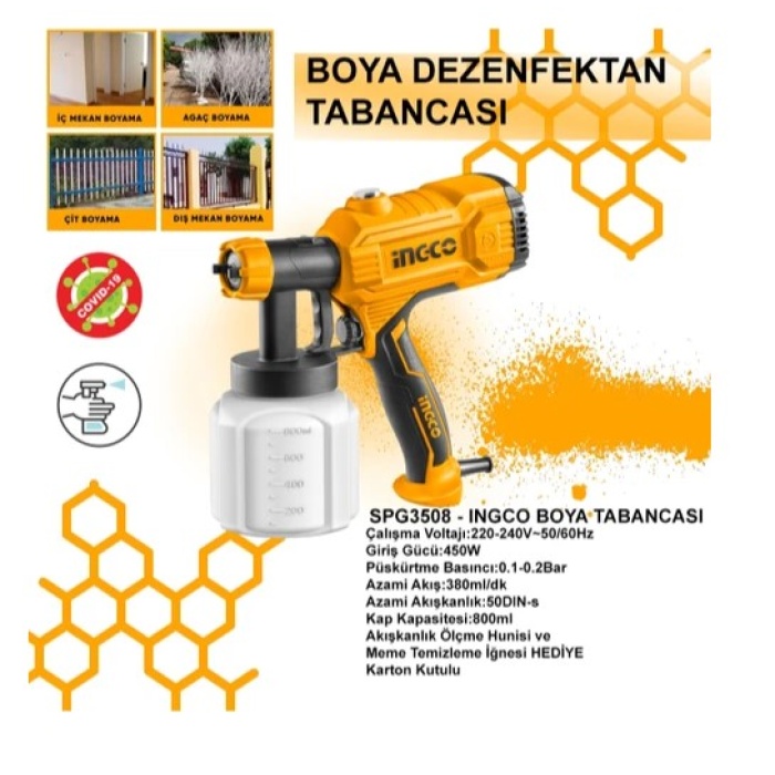 İNGCO SPG3508  BOYA TABANCASI 450W