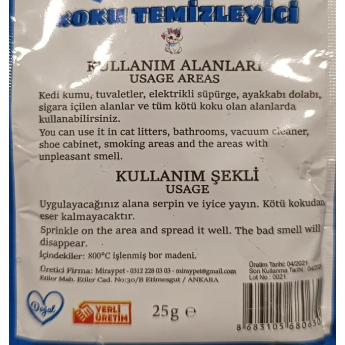 MİNNOŞ KOKU TEMİZLEYİCİ SADE