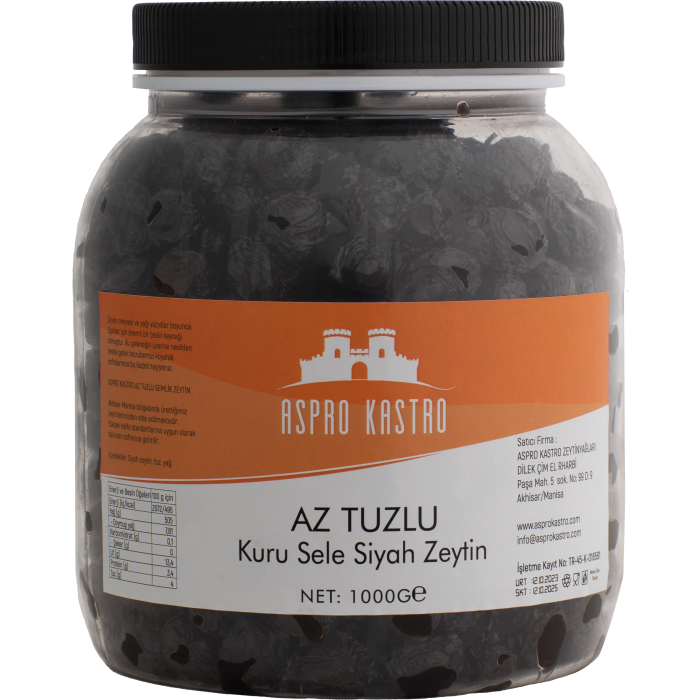 1 KG Az Tuzlu Kuru Sele Siyah Zeytin