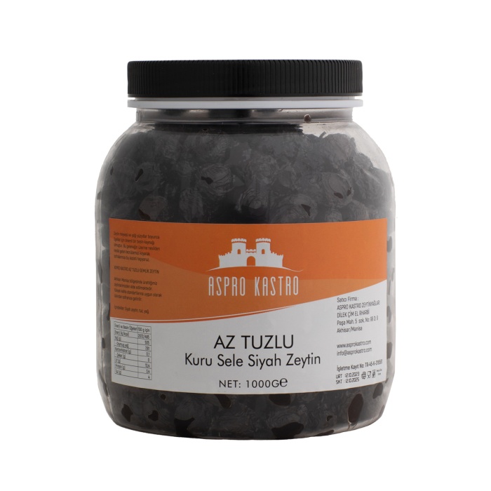 1 KG Az Tuzlu Kuru Sele Siyah Zeytin