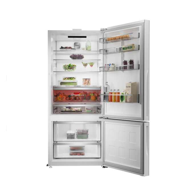 ARÇELİK 278551 EBC AI Fit Beyaz Cam Yapay Zeka Teknolojili Alttan Donduruculu Buzdolabı