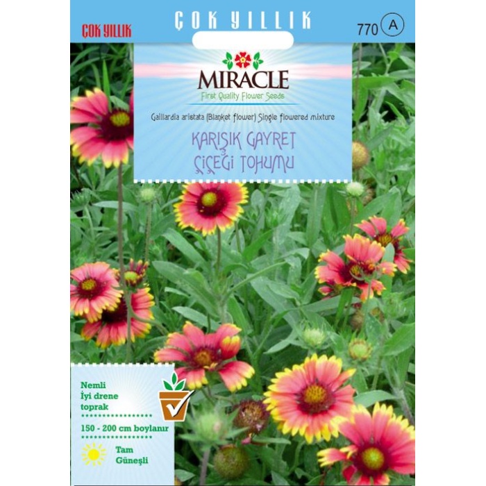 Karışık Gayret Çiçeği (Giallardia Mix) Tohumu (190 tohum)