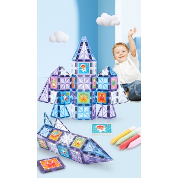 Magnepaint 58 Parçalı Premium Manyetik Boyanabilir Blok Seti | Bilimkurgu & Uzay Temalı | Steam, Eğitici Bloklar