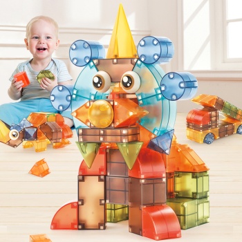 Cubimag 64 Parçalı Premium Manyetik Oyuncak-Bloklar Seti (Renkli Manyetik Küpler) | Steam, Eğitici Bloklar