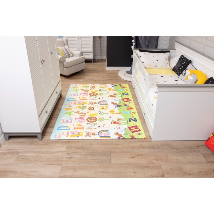 Happy Birthday Diamond Premium Bebek Oyun Matı / Halısı – 140x225 cm | 15 mm Kalınlık | Çift Taraflı | Isı ve Darbe Yalıtımlı