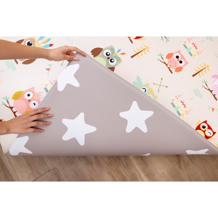 Owl Party Premium Bebek Oyun Matı / Halısı – 140x195 cm | 12 mm Kalınlık | Isı ve Darbe Yalıtımlı