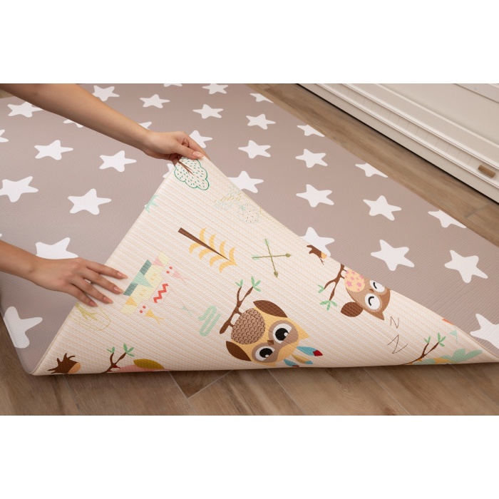 Owl Party Premium Bebek Oyun Matı / Halısı – 140x195 cm | 12 mm Kalınlık | Isı ve Darbe Yalıtımlı