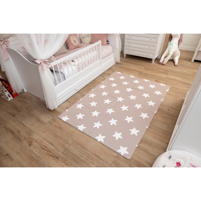 Owl Party Premium Katlamalı Bebek Oyun Matı / Halısı – 130x190 cm | 12 mm Kalınlık | Çift Taraflı, Taşınabilir, Isı ve Darbe Yalıtımlı