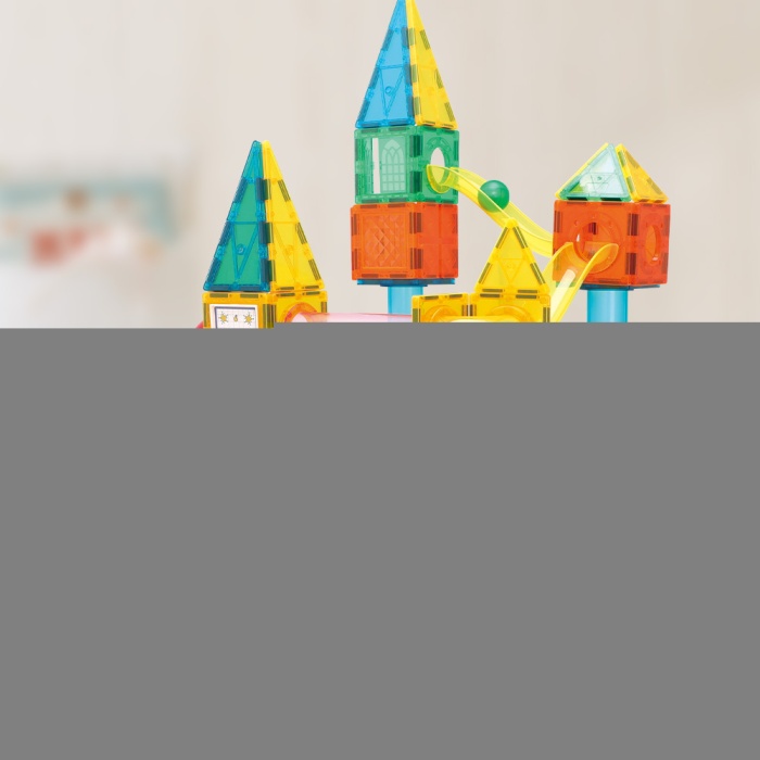 Magnetic Tiles 200 Parça Premium Manyetik Oyuncak/Bloklar Seti (Top+Araba) | Steam, Eğitici Bloklar