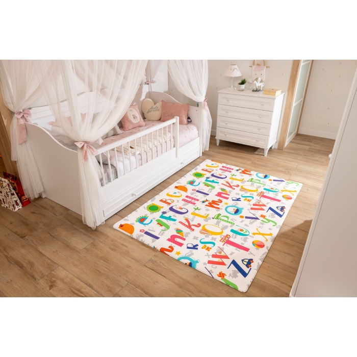 Toy Alphabet Premium Bebek Oyun Matı / Halısı – 140x195 cm | 12 mm Kalınlık | Isı ve Darbe Yalıtımlı, Çift Taraflı