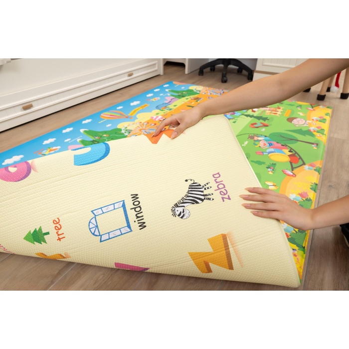 Asument Park Premium Bebek Oyun Matı / Halısı – 140x225 cm | 12 mm Kalınlık | Isı ve Darbe Yalıtımlı, Çift Taraflı