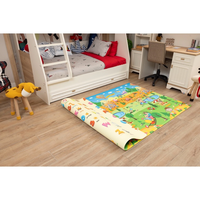 Asument Park Premium Bebek Oyun Matı / Halısı – 140x225 cm | 12 mm Kalınlık | Isı ve Darbe Yalıtımlı, Çift Taraflı