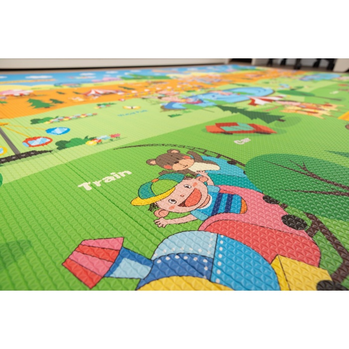 Asument Park Premium Bebek Oyun Matı / Halısı – 140x225 cm | 12 mm Kalınlık | Isı ve Darbe Yalıtımlı, Çift Taraflı