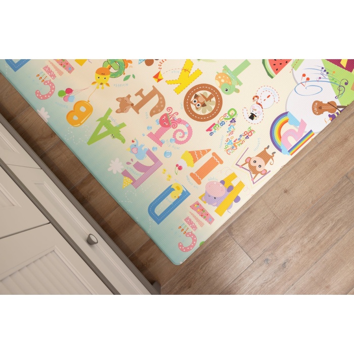 Happy Birthday Premium Bebek Oyun Matı / Halısı – 140x195 cm | 12 mm Kalınlık | Isı ve Darbe Yalıtımlı, Çift Taraflı