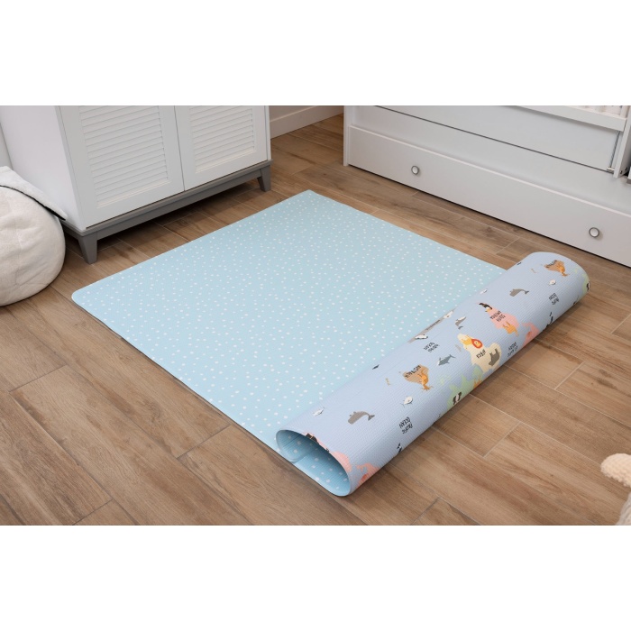 World Map Premium Bebek Oyun Matı / Halısı – 140x195 cm | 12 mm Kalınlık | Isı ve Darbe Yalıtımlı, Çift Taraflı