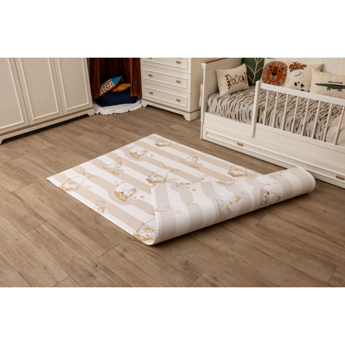 Sleepy Bear Diamond Premium Bebek Oyun Matı / Halısı – 140x230 cm | 15 mm Kalınlık | Çift Taraflı | Isı ve Darbe Yalıtımlı