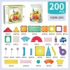 Magnetic Tiles 200 Parça Premium Manyetik Oyuncak/Bloklar Seti (Top+Araba) | Steam, Eğitici Bloklar