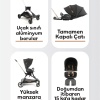 V9-Siyah Premium Bebek Arabası – Çift Yönlü, Yüksek Manzara Görünümü, 170° Yatış Açısı
