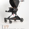 V9-Siyah Premium Bebek Arabası – Çift Yönlü, Yüksek Manzara Görünümü, 170° Yatış Açısı