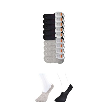 Siyah ve Gri Erkek Babet Çorap 9 çift
