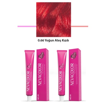 2 li Set Premium 0.66 Yoğun Ateş Kızılı - Kalıcı Krem Saç Boyası 2 X 50 g Tüp