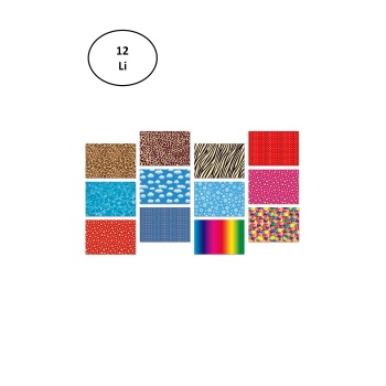 Keskin Color 35x50 Karışık Desenli Fon Kartonu 12li