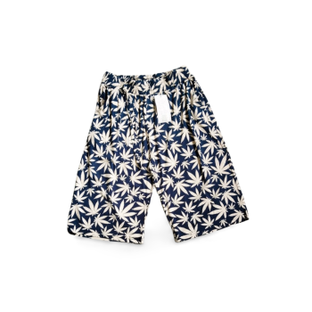 Dökümlü Desenli Yumuşak Viskon Kumaş Battal Beli Lastikli Kadın Jumbo Kapri Desen 6