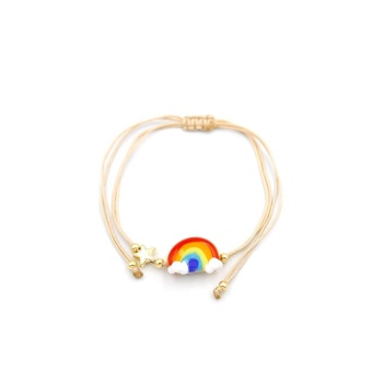 Gökkuşağı İp Bileklik - Bej