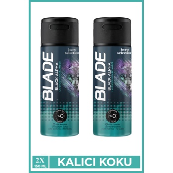 2 Adet Blade Hero Selection Serisi Black Alpha Erkek Deodorant 150 Ml