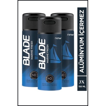 3 Adet Blade Marine Fresh Erkek Deodorant Sprey 150 ml