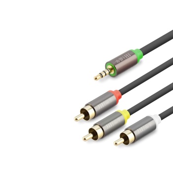 3.5 Mm To 3Rca Kablo 2Lıne Gold 1.5M Siyah HDX1064