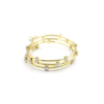 Baget Taşlı Sarmal Bilezik - Altın