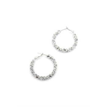 Büyük Boy Tırtıklı Küpe - Gümüş