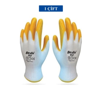 Pn7 Sarı Iş Eldiveni Polyester Örme Nitril Beybi No:10 Royaleks Group - 1 Çift