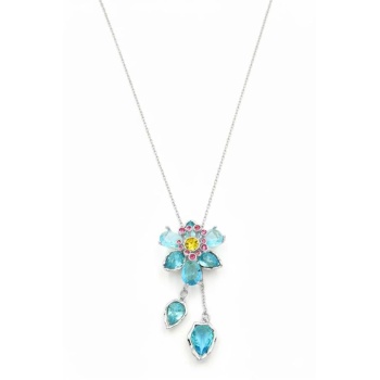 Swr Çiçek Kolye - Turkuaz