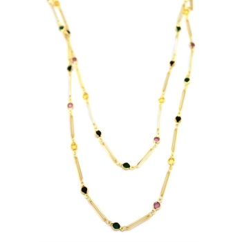 Taşlı Kolye - Altın